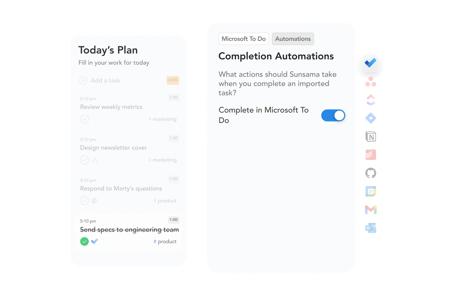 Import tasks from integration