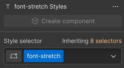 Webflow with the the class of font-stretch added to the span tag