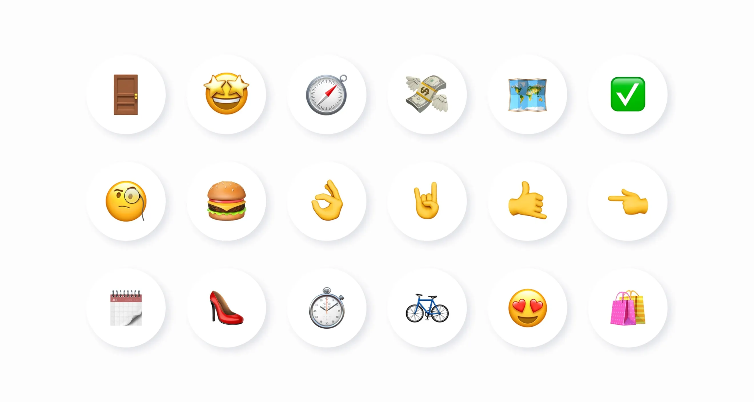 Grid of Trexity branded app icons featuring emojis for navigation, delivery, payments, maps, time, and cycling, designed for courier and merchant communication.