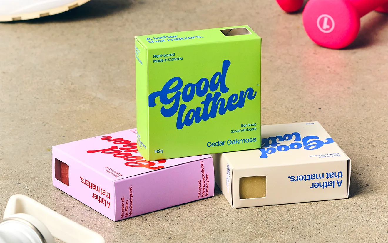 Goodlather Cedar Moss & Oak portable gym soap advertisement shot by Midnight Hour Studio.