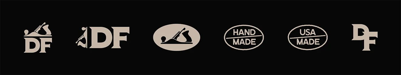 Hand-made and USA-made custom brand iconography stamps for Donahue Furniture.