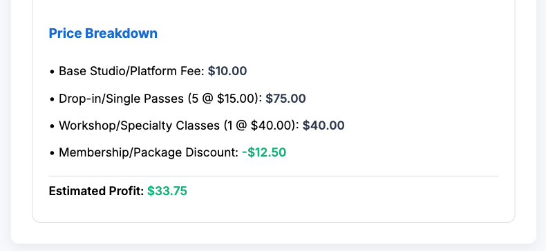 yoga pricing total