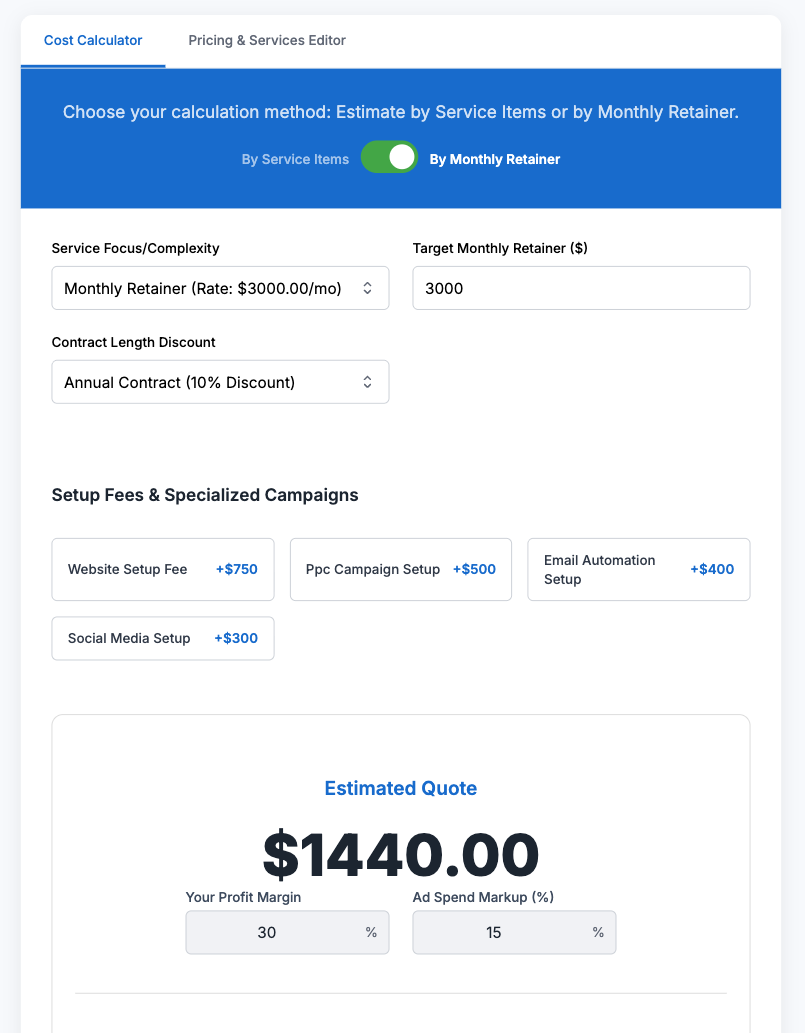 marketing pricing inputs