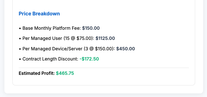 it services pricing total