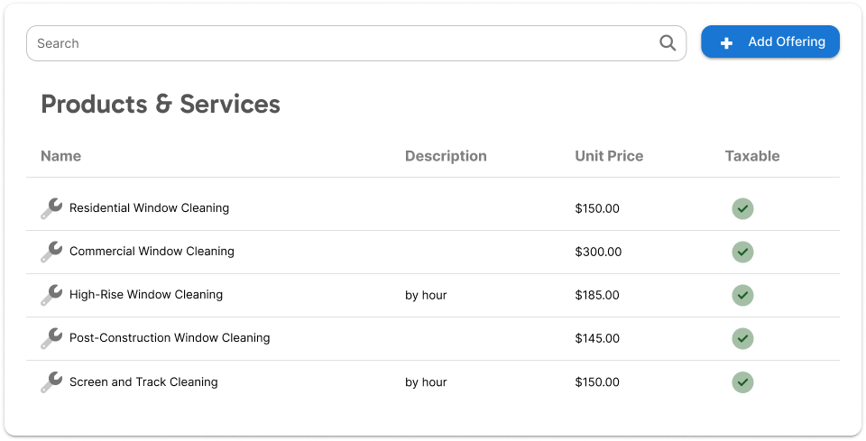 image of a window cleaners price book