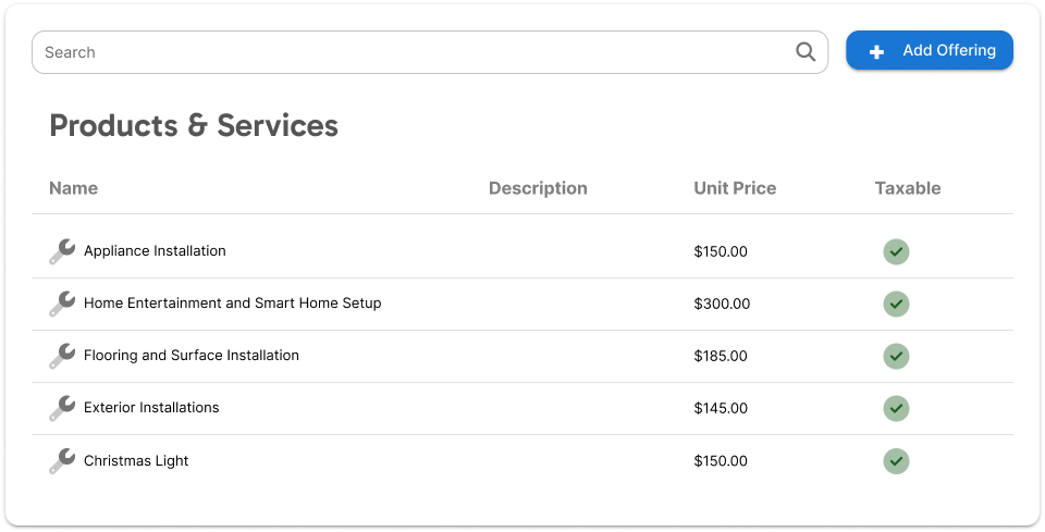 installation price book