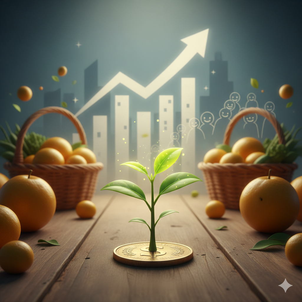 a chart trending upward to indicate growth of clients