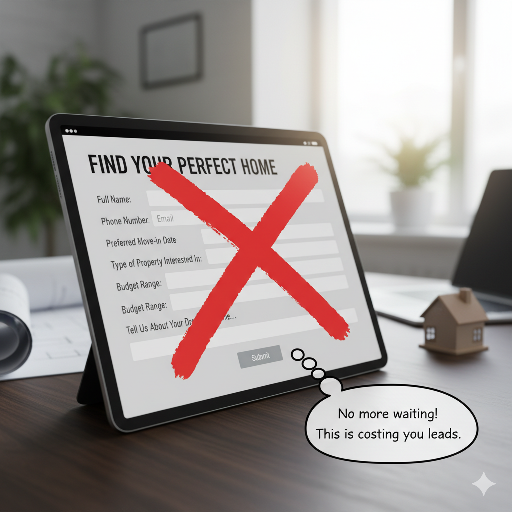 image of a contact form for professional services marked with an "x"