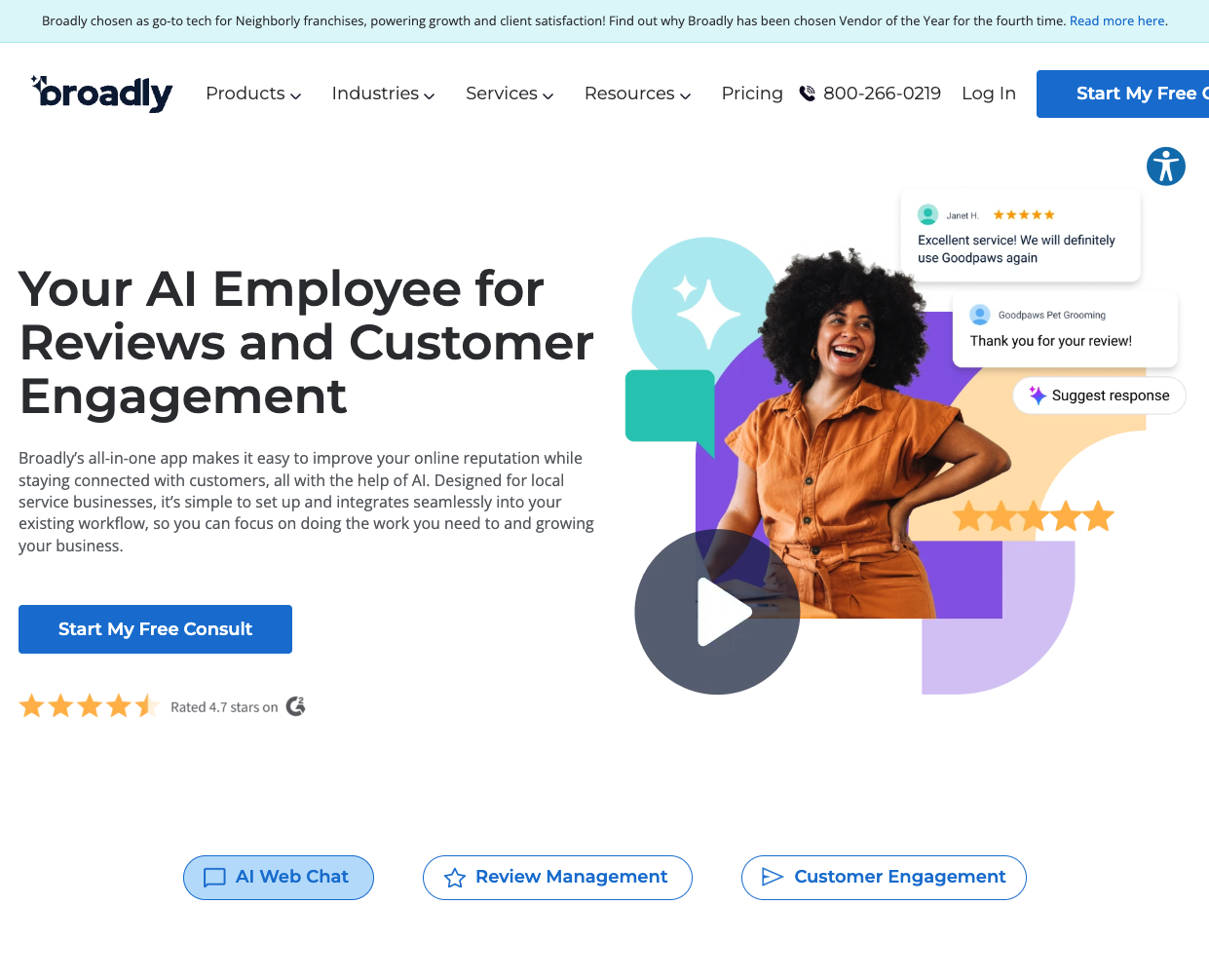 home page of https://broadly.com/