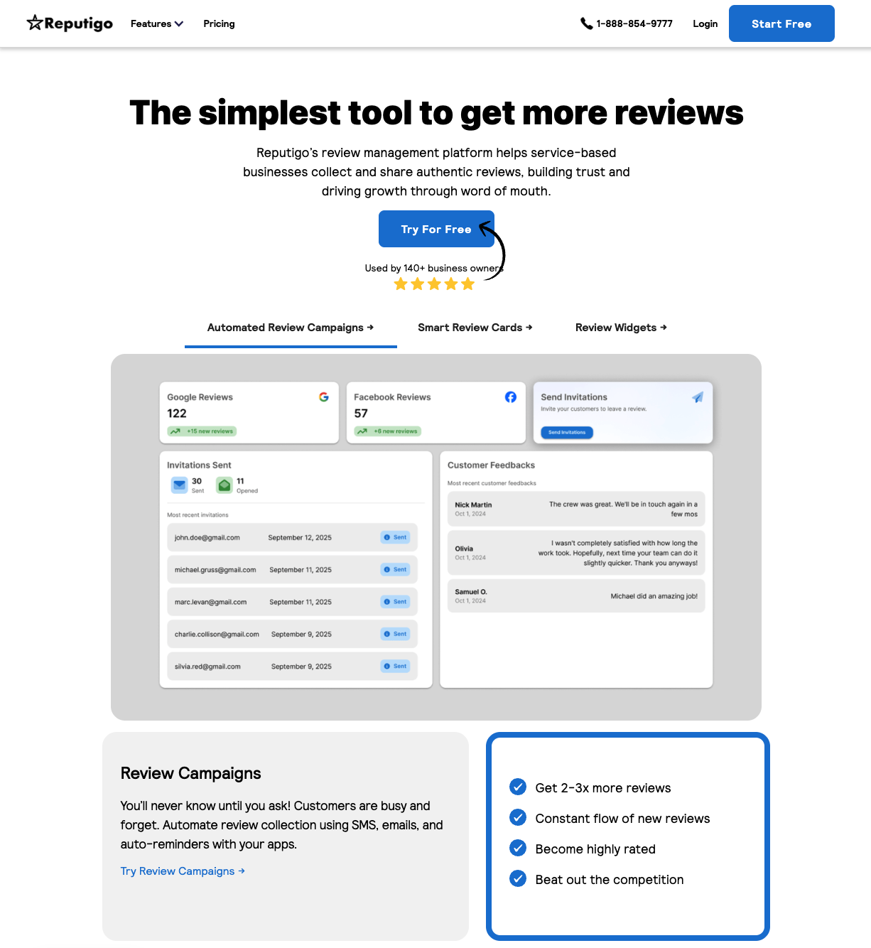 home page of https://www.reputigo.com/