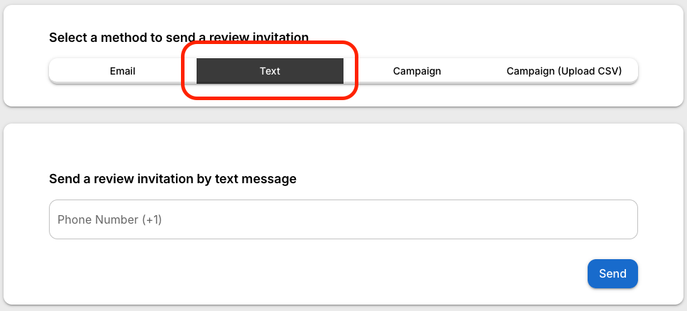 collect reviews by text message