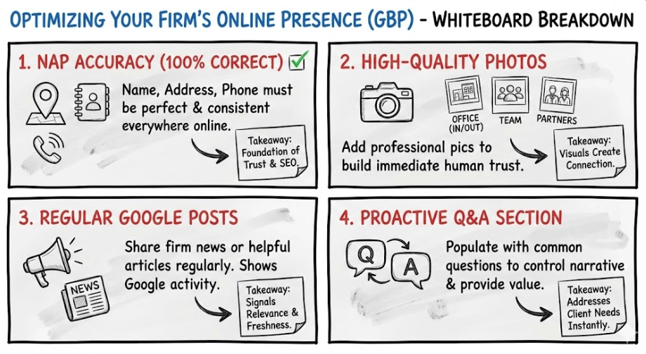 optimizing google business profile presence infographic