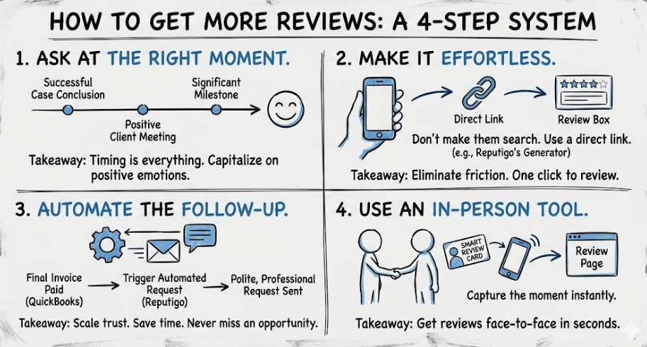 infographic showing how to get more reviews