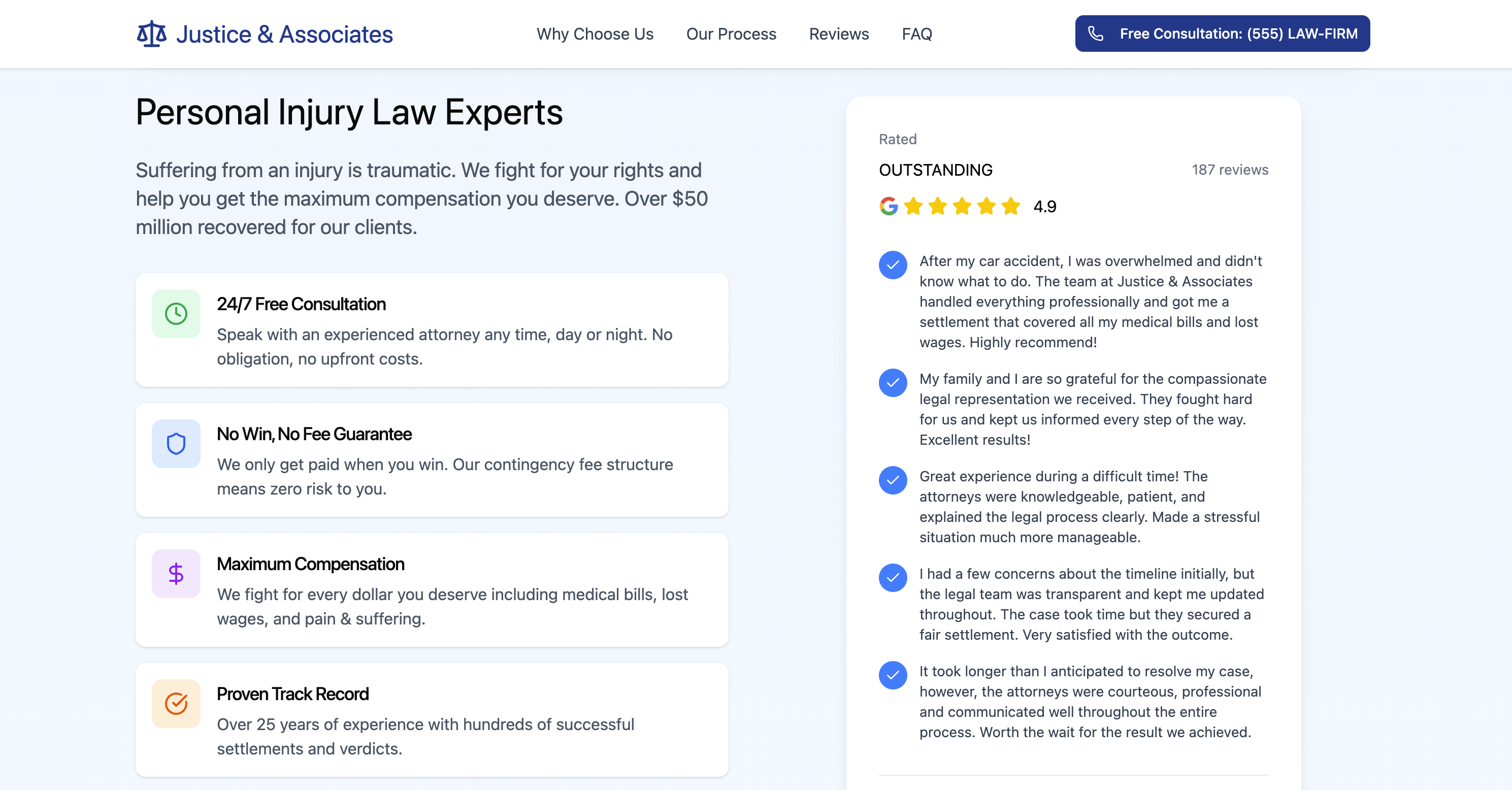 reviews showcased on a website