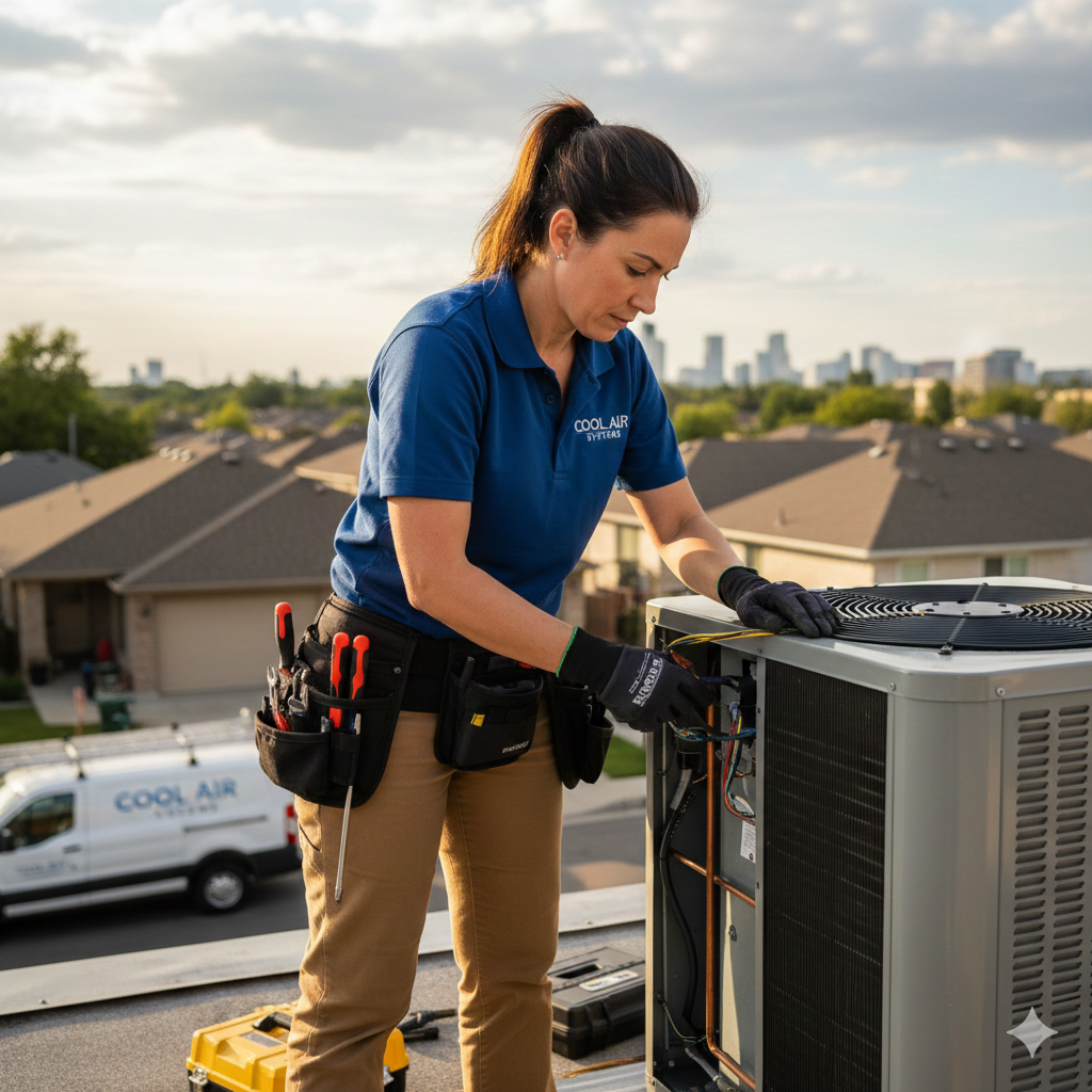 HVAC person performing work