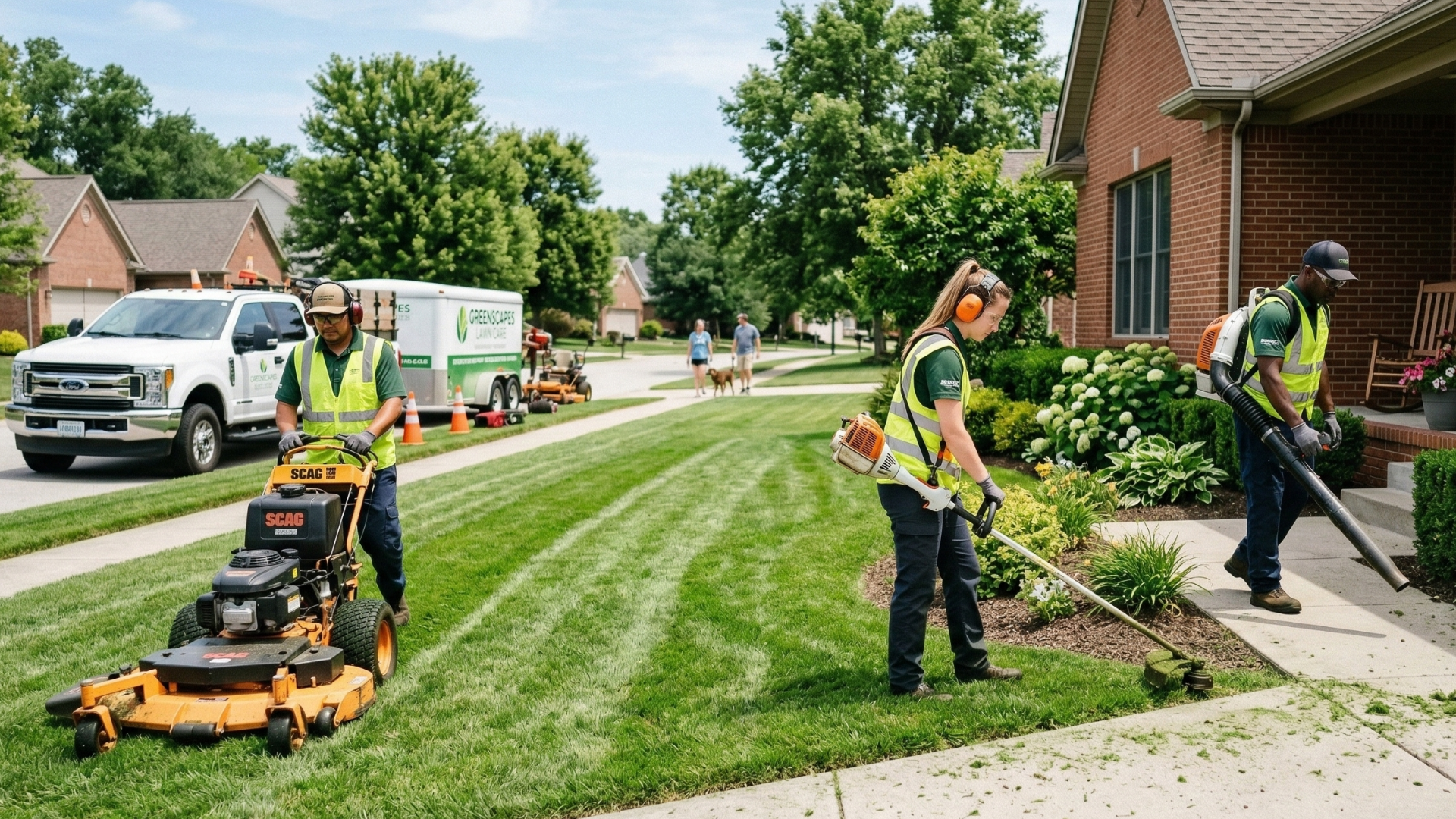 small lawn care business owner