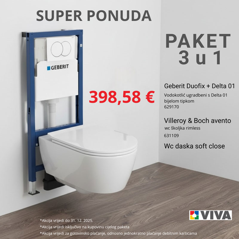 Paket vodokotlić podžbukni, tipka i wc školjka