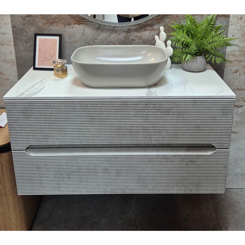 Kupaonski namještaj Rigo siva/carrara 100 cm