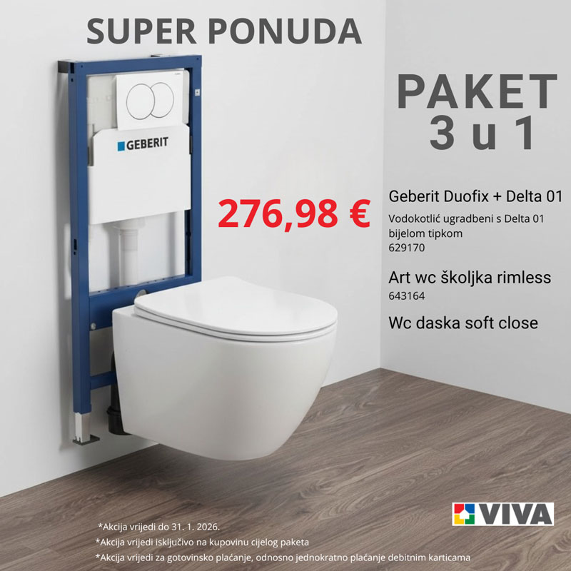 Paket vodokotlić podžbukni, tipka i wc školjka 