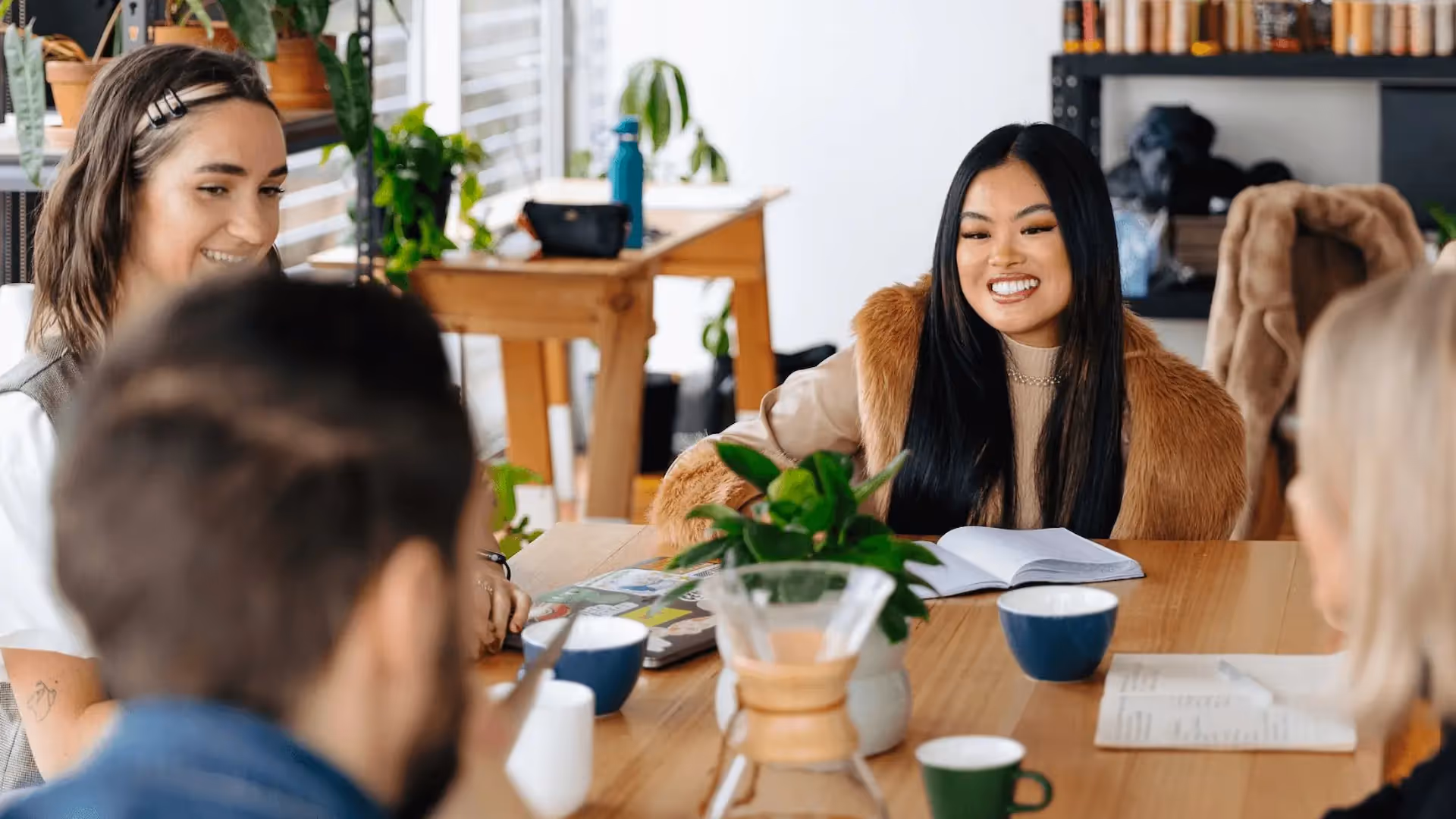 SF's marketing team enjoying coffee