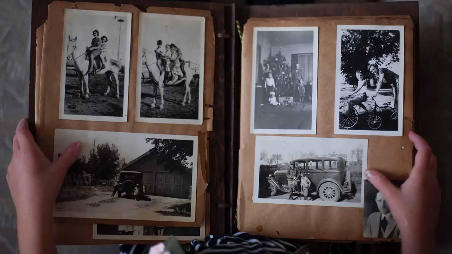 Old photo album containing the memories of a generation