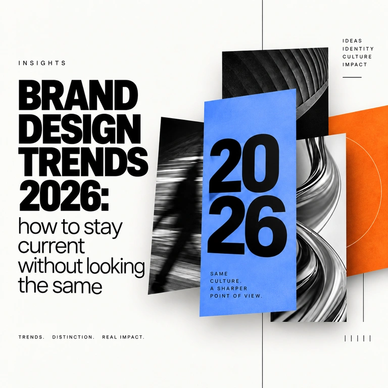 Brand design system with expressive typography, layered colour and tactile graphic elements