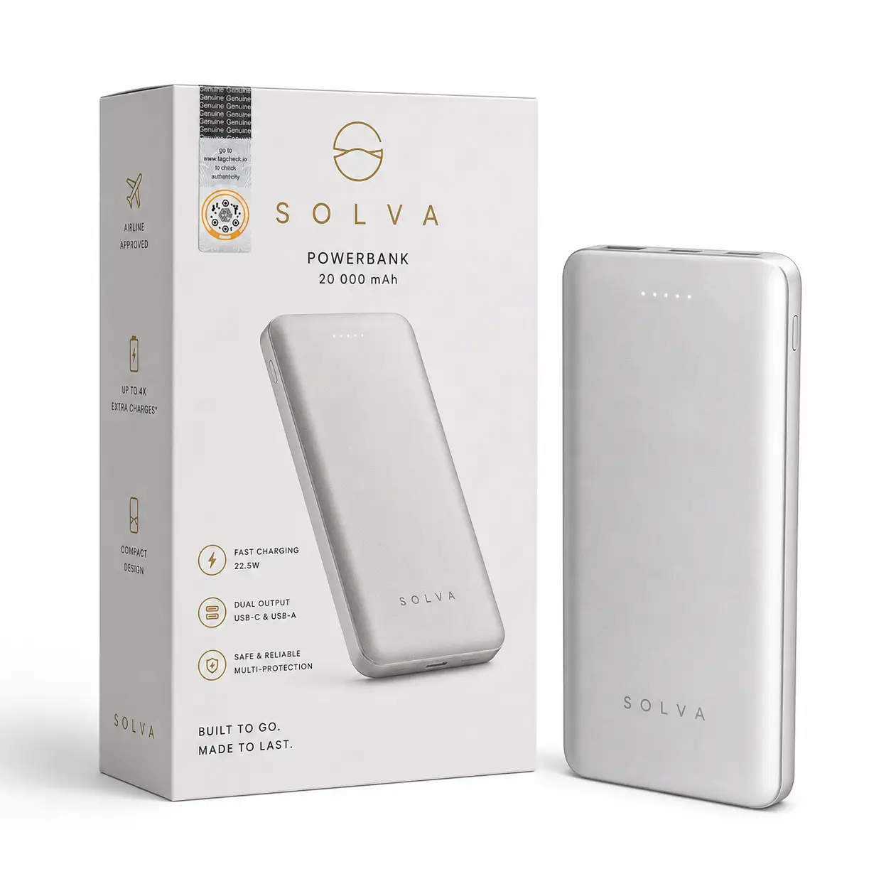 Cypheme label on an powerbank battery's packaging