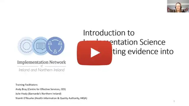 Video screenshot: click to watch Module 1, Translating Evidence into Practice 
