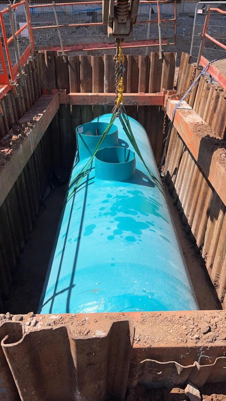 major groundworks for pipe construction and underground service piping