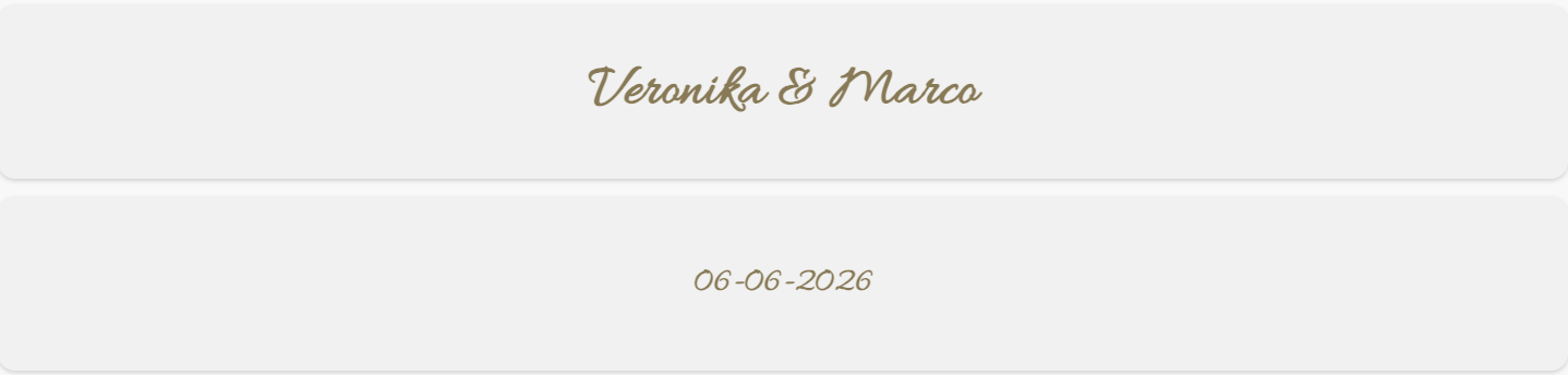 Lettertype Allura, elegant sierlijk script, voorbeeld met namen en trouwdatum