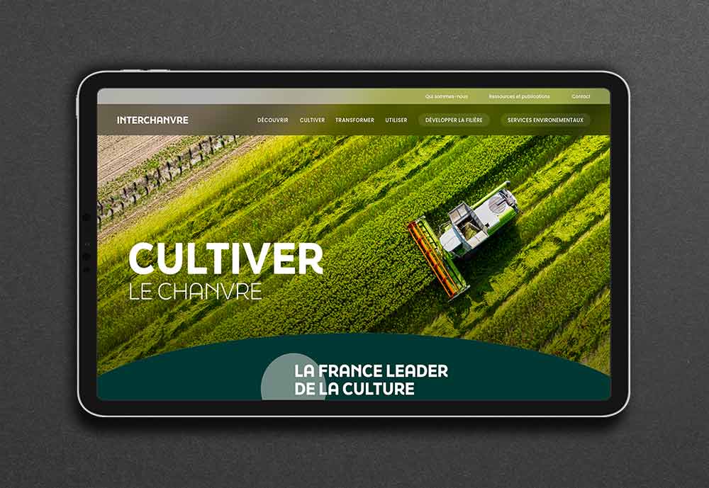 Page Cultiver le chanvre du site InterChanvre sur tablette