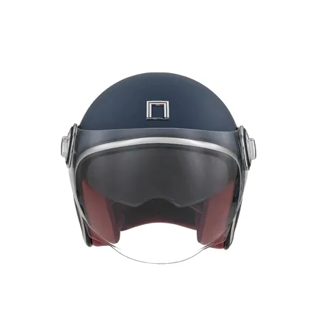 Un casque bleu marine avec une visière