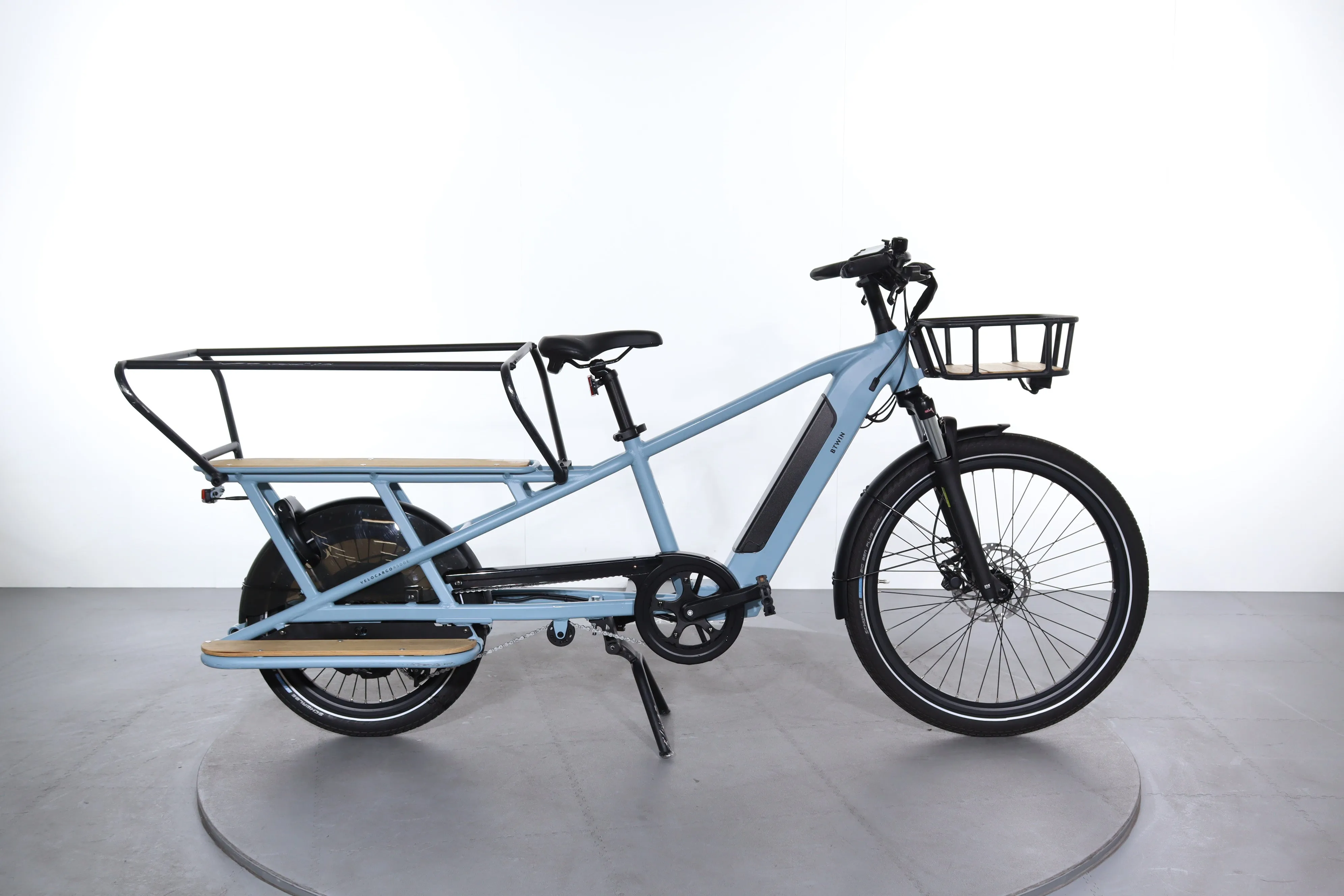 Vélo cargo bleu ciel Décathlon