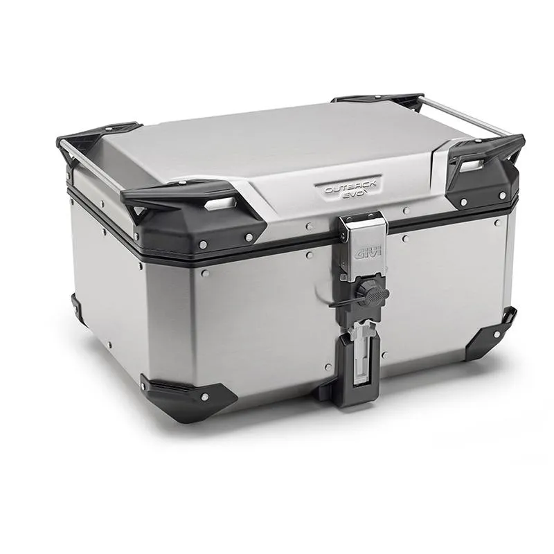 Un top case Trekker Outback gris et fermé