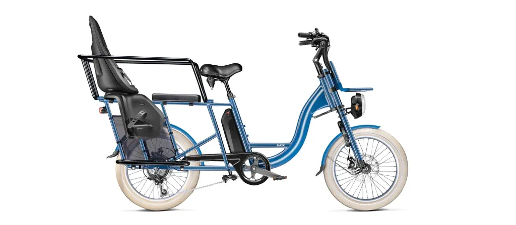 Vélo Gaya Cargo bleu avec siège arrière