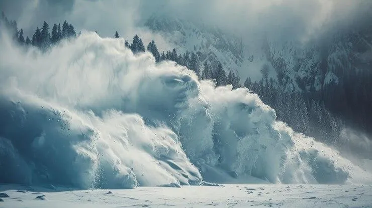 Une avalanche dans une montagne