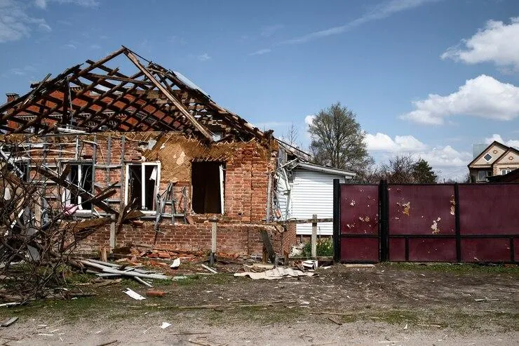 Une maison complètement détruite