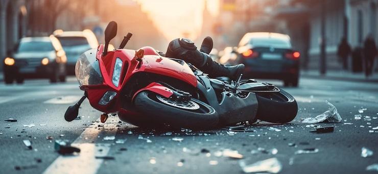 Une moto sur le bitume