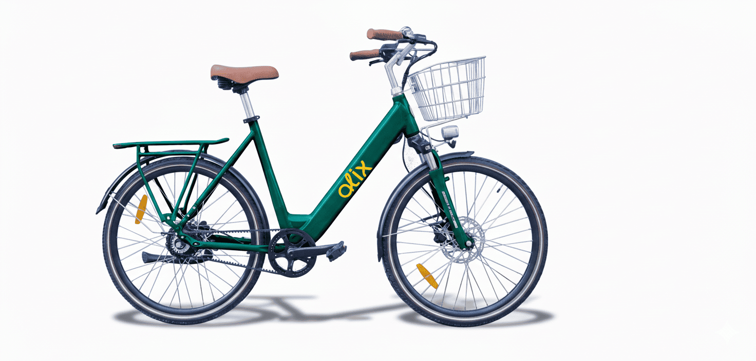 Un vélo électrique Alix vert