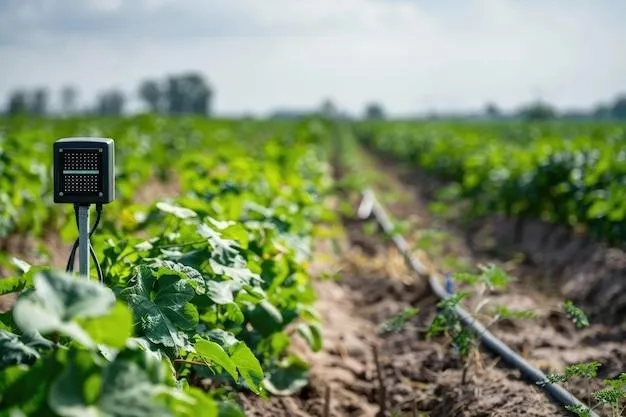 Un système d'arrosage sur un potager