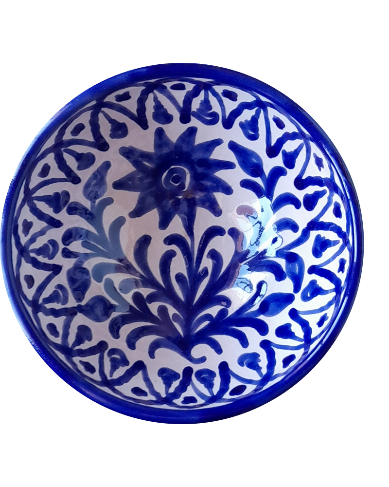 Girasol Fajalauza Round Serving Bowl in Blue