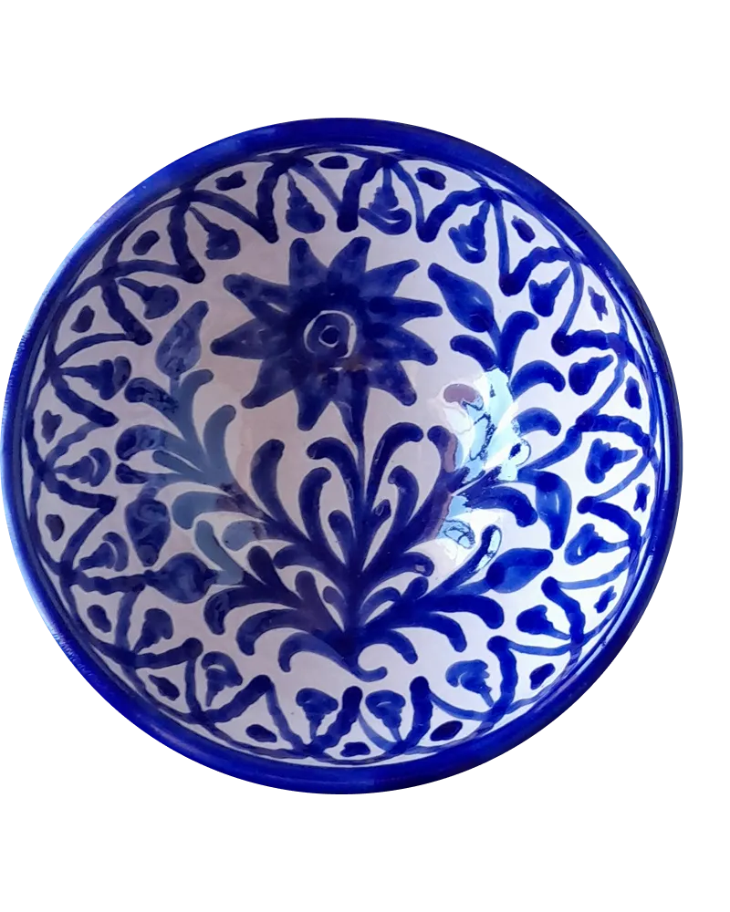 Girasol Fajalauza Round Serving Bowl in Blue