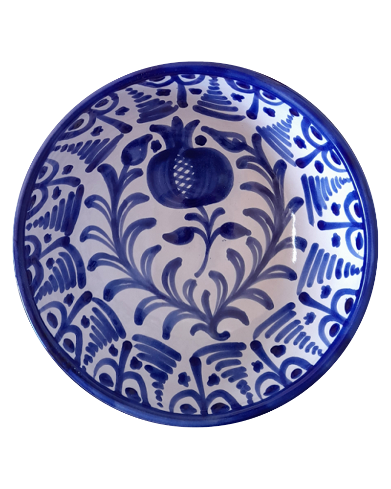 Granada Fajalauza Round Serving Bowl in Blue