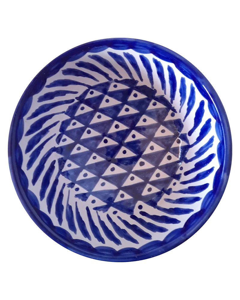 Ajedrez Fajalauza Round Serving Bowl in Blue