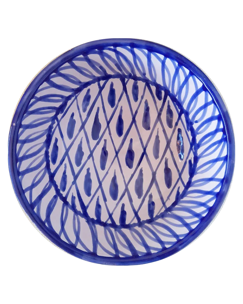 Pipas Fajalauza Round Serving Bowl in Blue