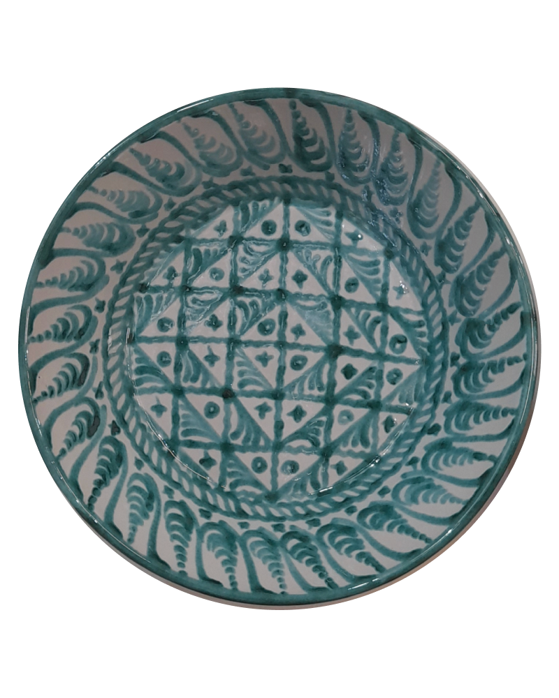 Artesonado Fajalauza Lebrillo Serving Bowl in Green
