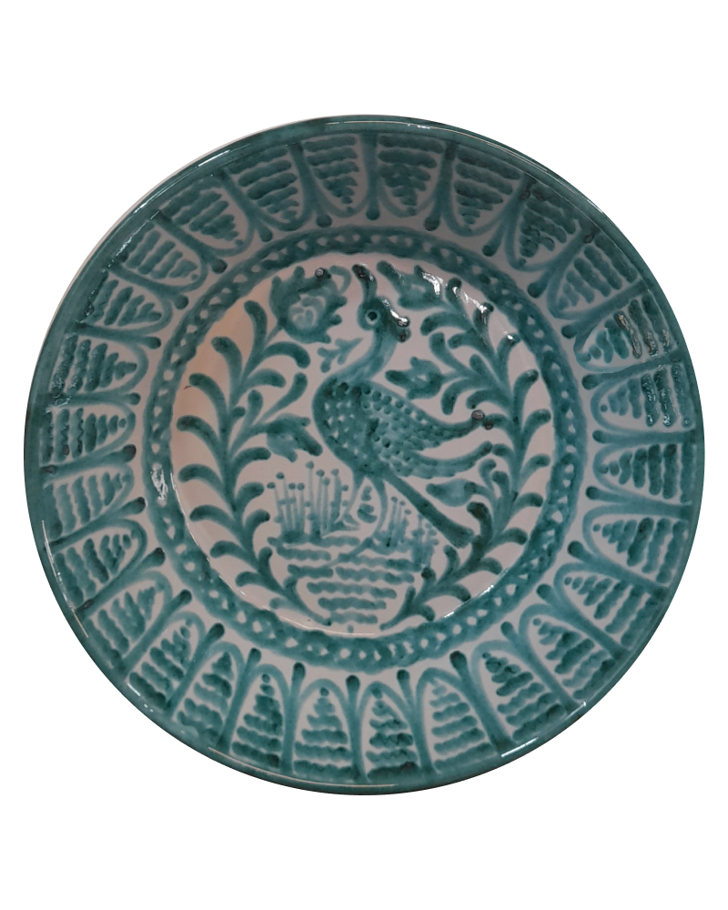 Faisán Fajalauza Lebrillo Serving Bowl in Green