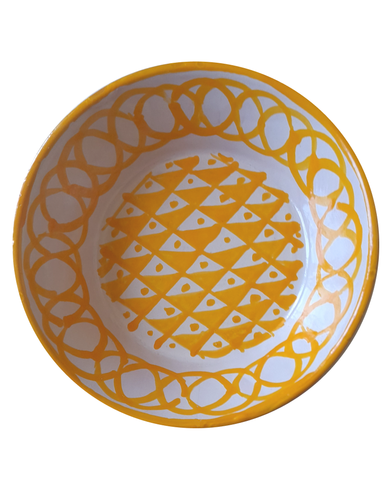 Ajedrez Fajalauza Lebrillo Serving Bowl in Yellow 