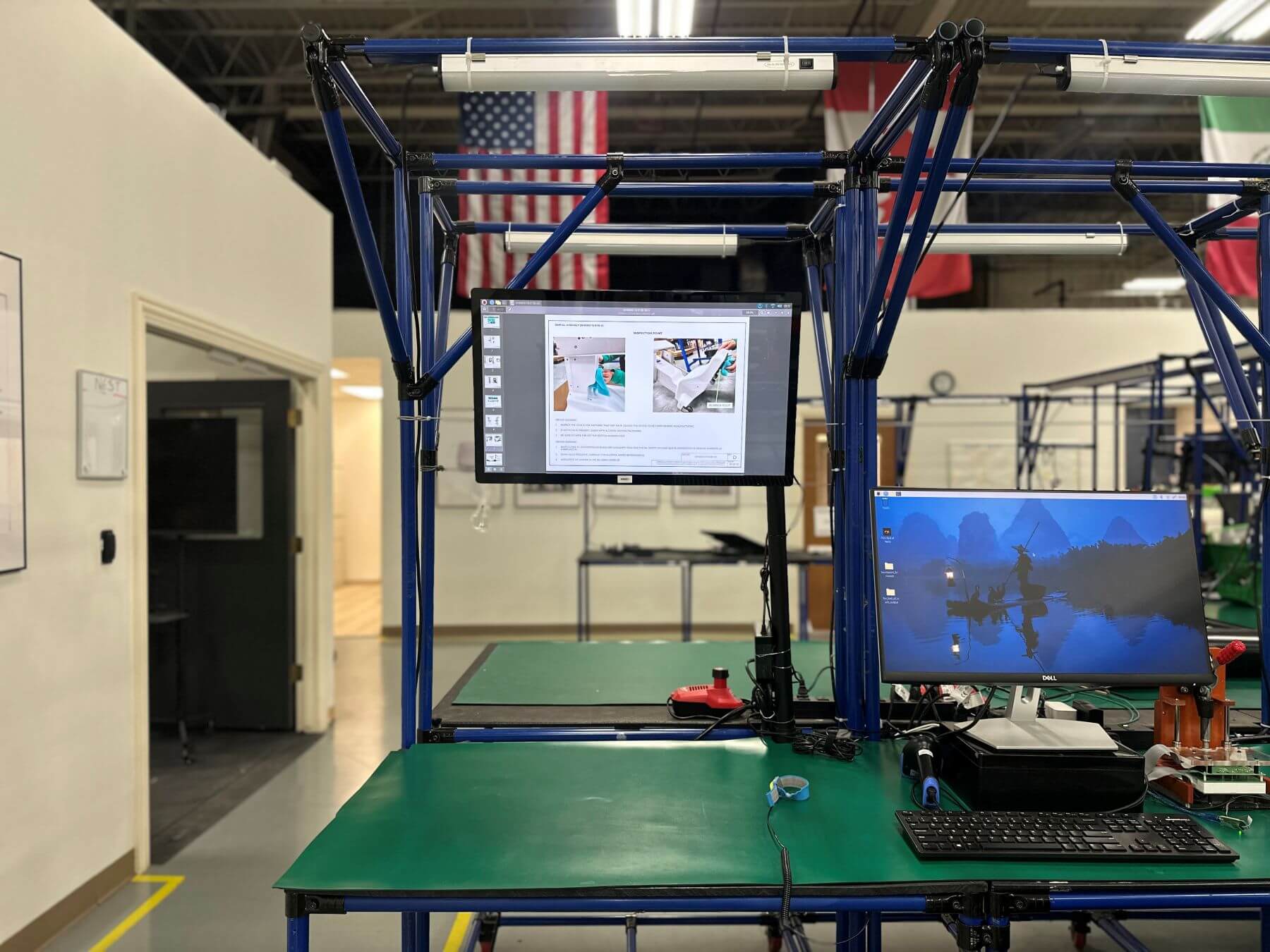 Digital screen in a Hatchworx cell as part of manufacturing plant layout