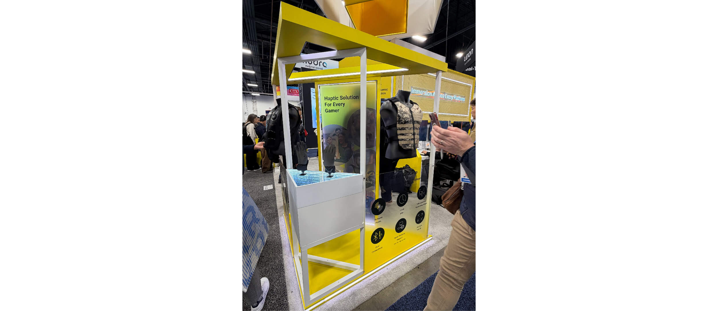 A haptic suit found by bHaptics at CES 2026